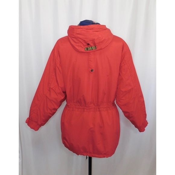 Vintage OBERMEYER Women’s Embroidered Hooded Legend Coat Jacket Red Blue Size 10 - Picture 8 of 14